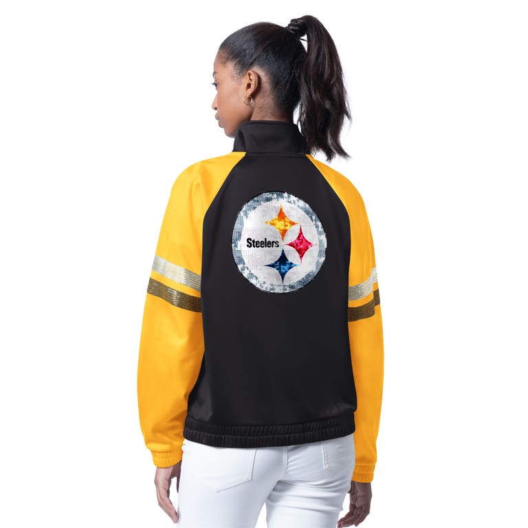 Pittsburgh Steelers Ladies Black/Yellow g-III Sideline Flash Full Zip Jacket