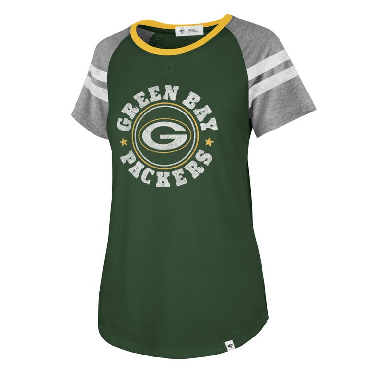 Green Bay Packers Ladies Green '47 Brand Freestyle Raglan Shirt