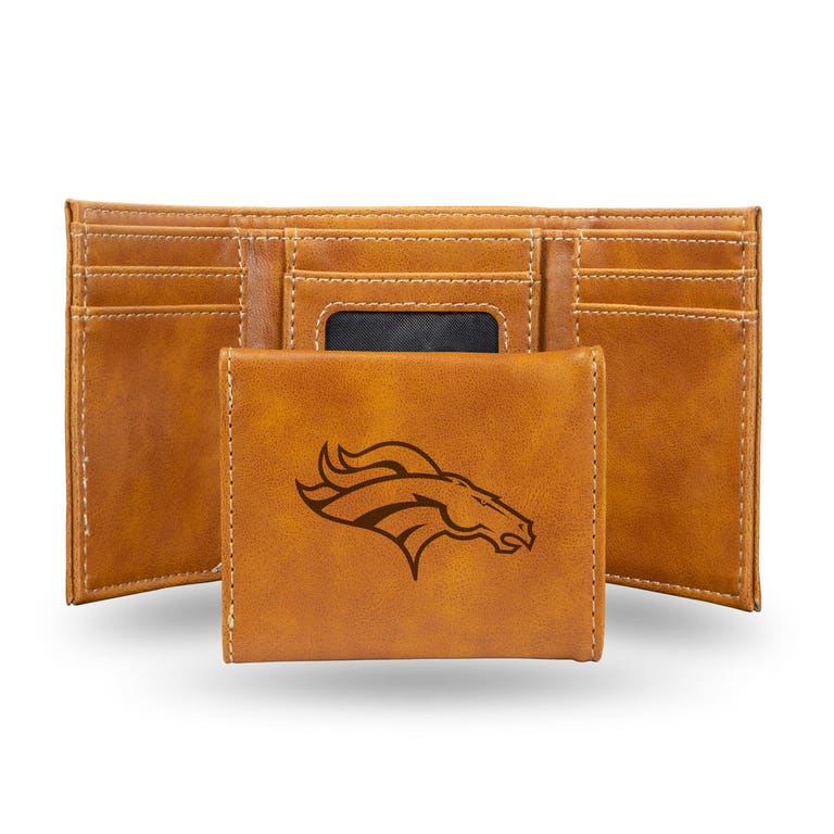 Denver Broncos Laser Engraved Trifold Leather Wallet