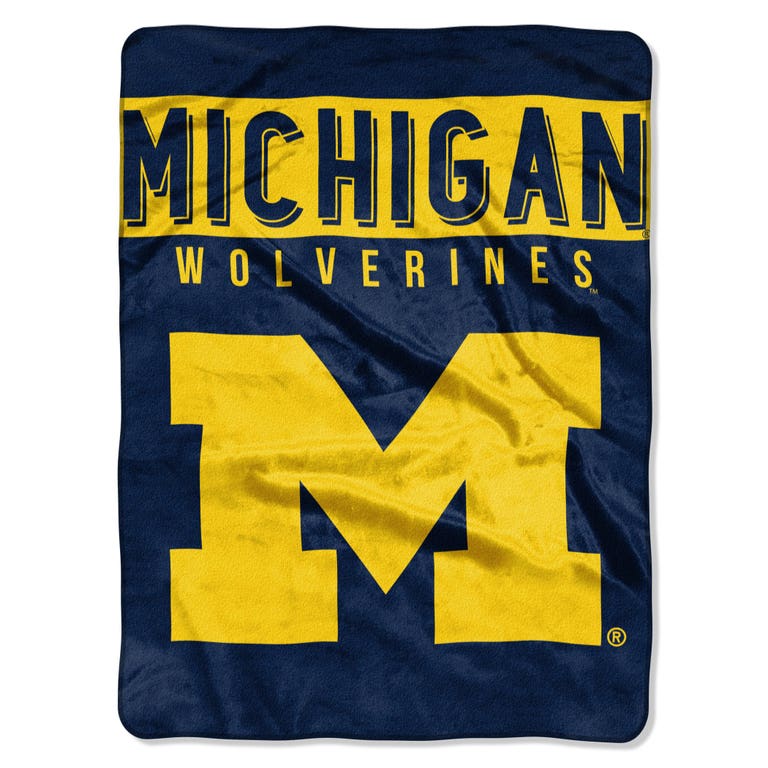 Michigan Wolverines Raschel Basic Design Blanket 60x80"