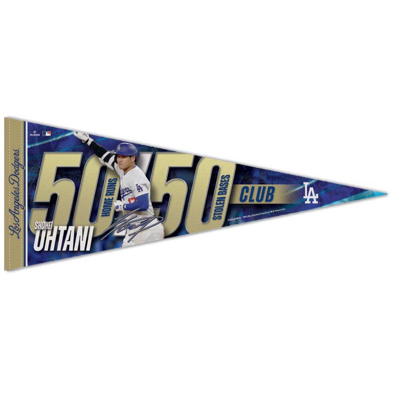 Los Angeles Dodgers Shohei Ohtani 50/50 MLB Record Premium Player Pennant 12x30"