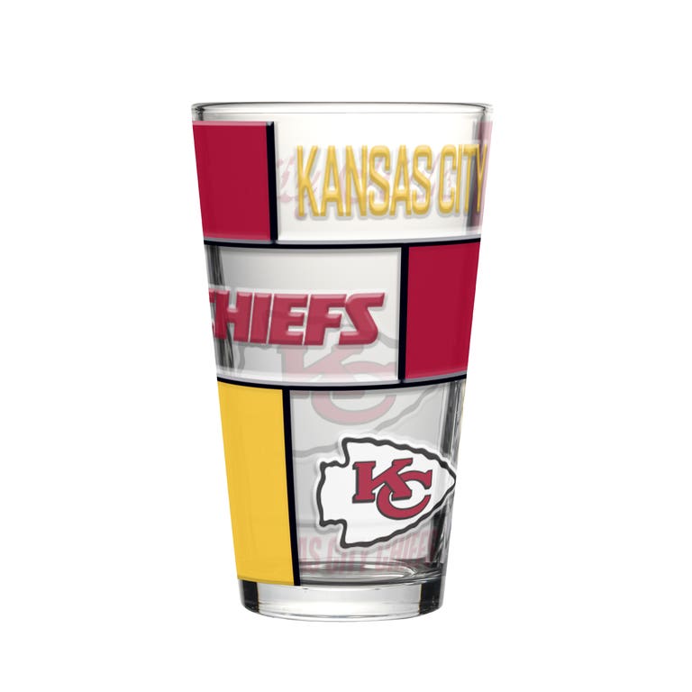 Kansas City Chiefs Boxed Quilted Stained Pint Glass 16oz