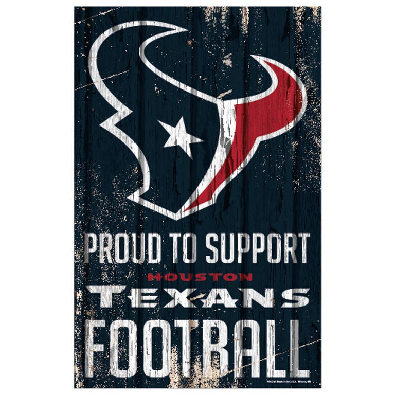 Houston Texans Proud to Support Wooden Sign 11x17"
