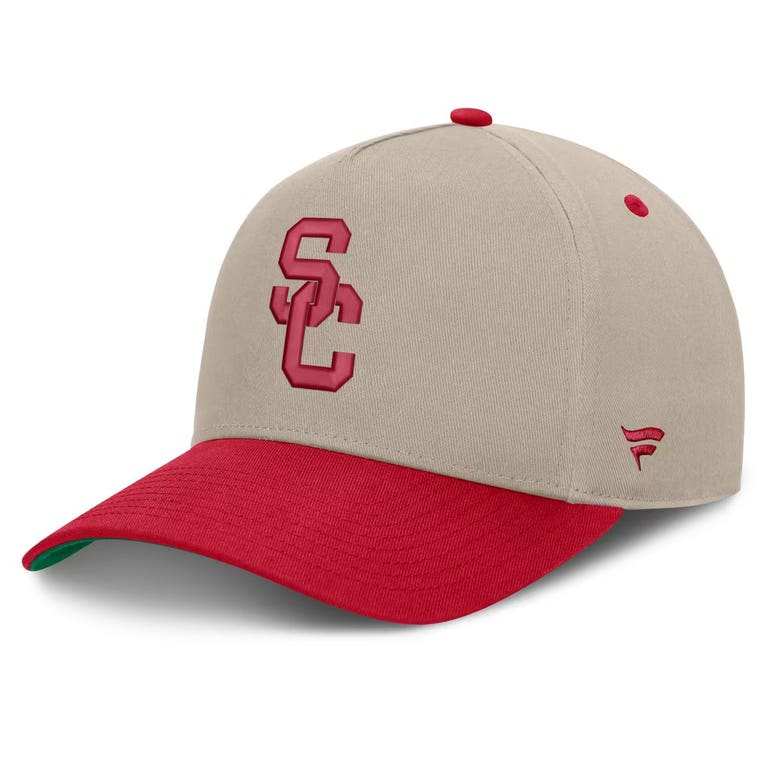 USC Trojans Stone/Cardinal Fanatics Veteran Two-Tone Snapback Hat