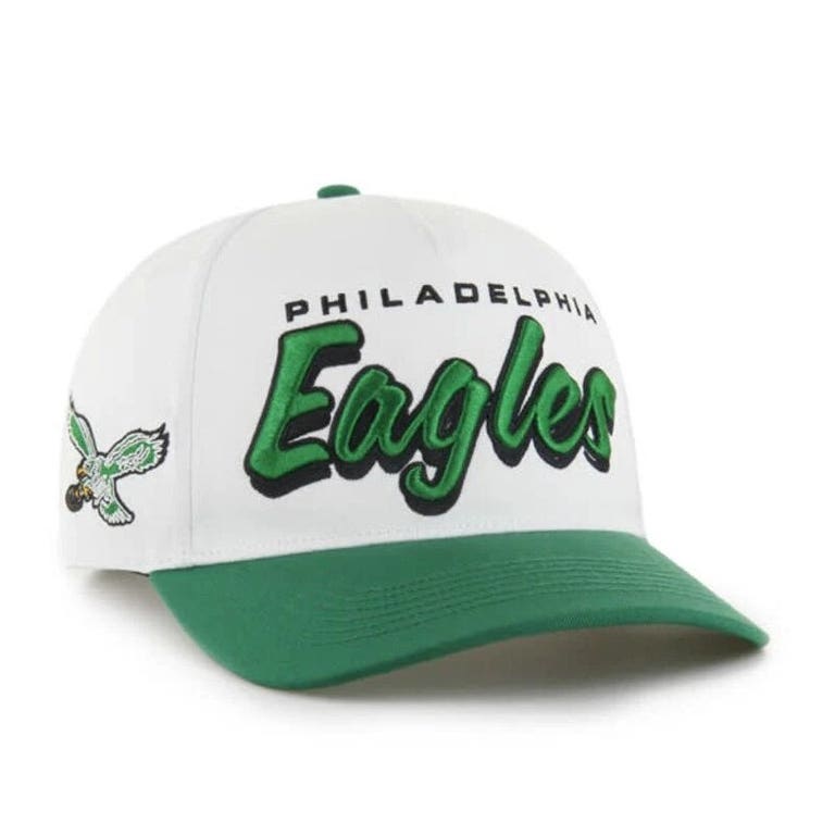 Philadelphia Eagles Historic White '47Brand Drop Shadow Snapback Hat