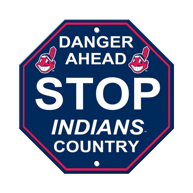 Cleveland Indians Stop Sign 12x12"