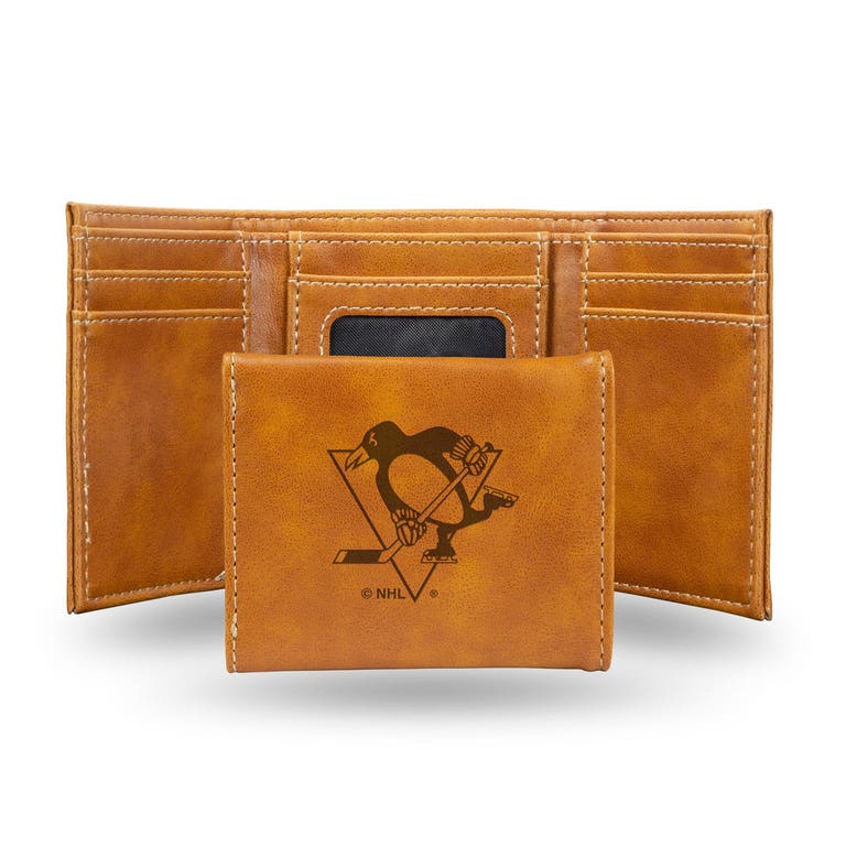 Pittsburgh Penguins Laser Engraved Trifold Leather Wallet