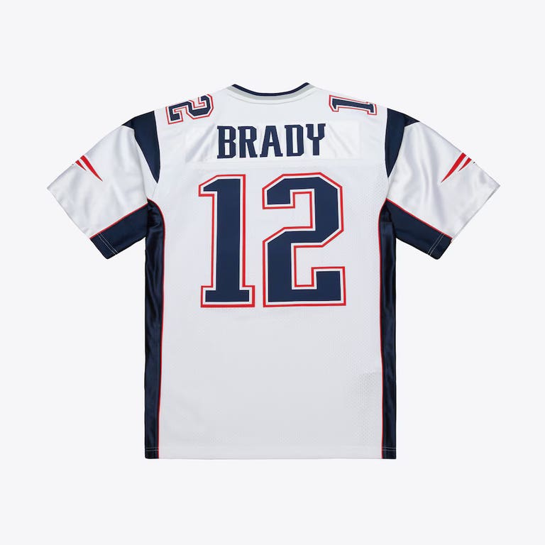 New England Patriots 2000 Authentic Tom Brady #12 Mitchell and Ness White Jersey