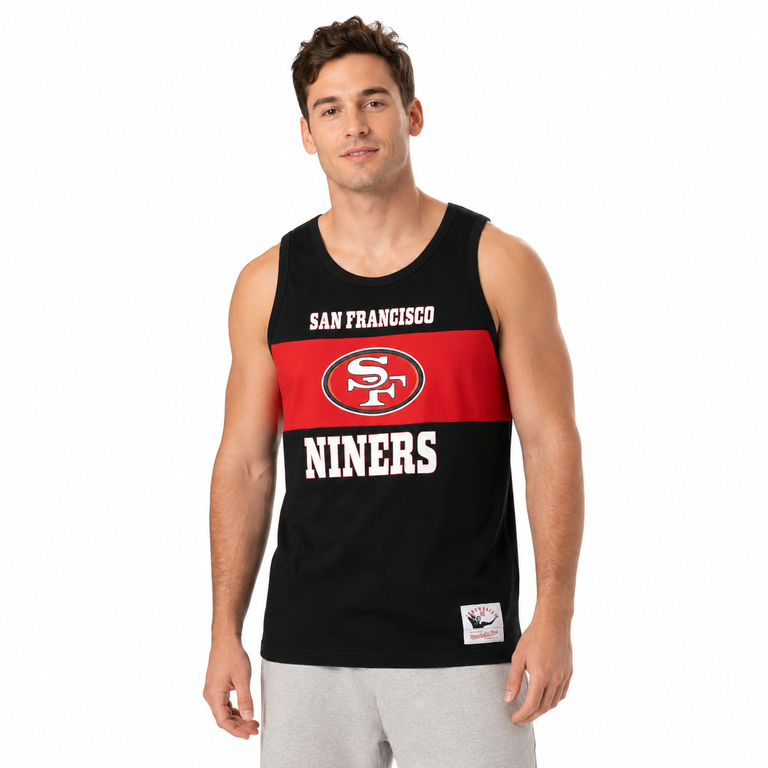 San Francisco 49ers Retro Mitchell and Ness Colorblock Tank Top