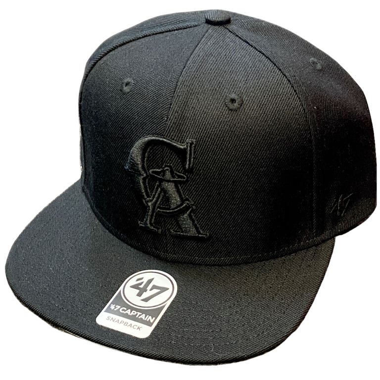 California Angels 1993-96 Blackout Cooperstown '47Brand Snapback Hat
