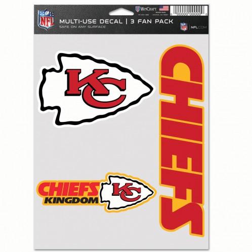 Kansas City Chiefs Multi Use 3 Pack Fan Decals