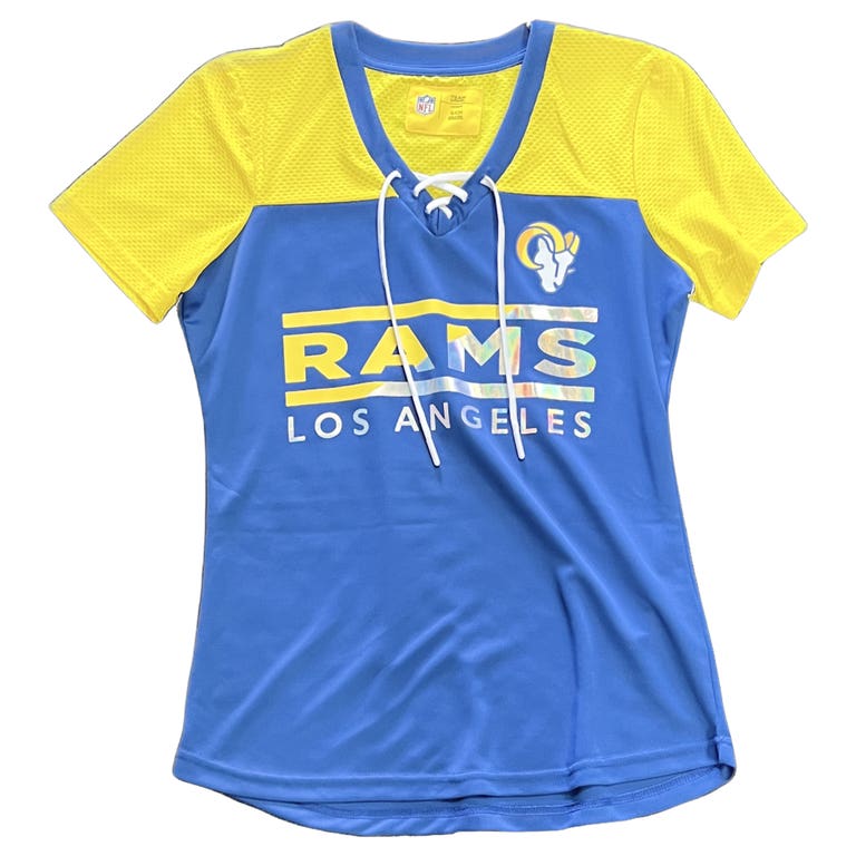 Los Angeles Rams Ladies Foil Jersey - Blue/Yellow
