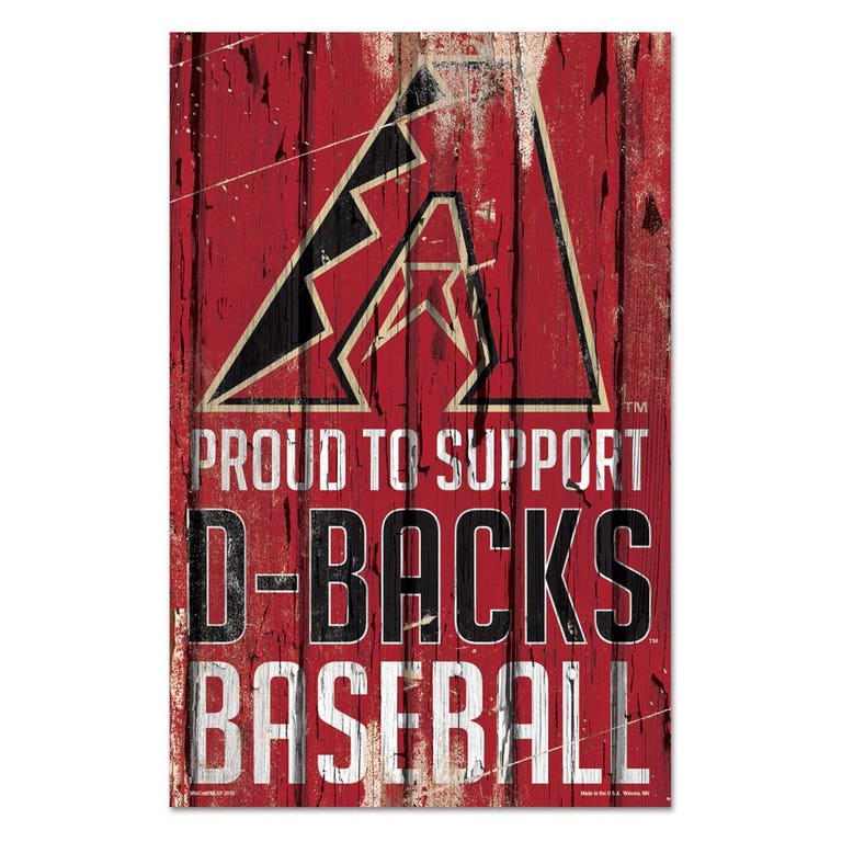 Arizona Diamondbacks Proud to Support Wooden Sign 11x17"