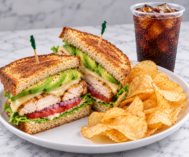 Chicken Crunchwich Combo includes your choice of side and beverage.