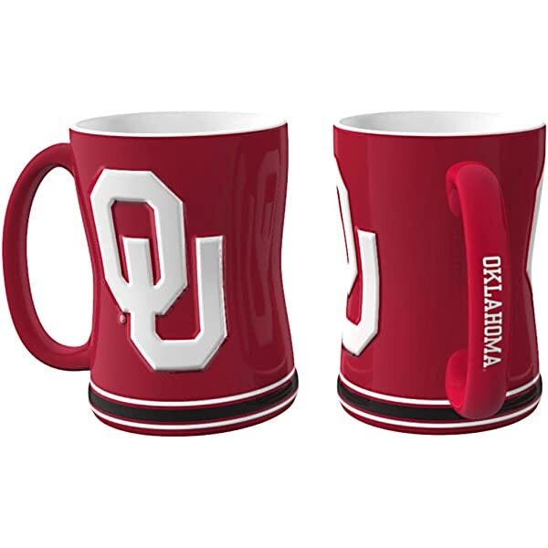 Oklahoma Sooners Sculpted Coffee Mug 14oz