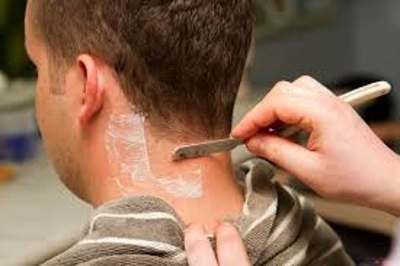 Neck shave and around the ears only