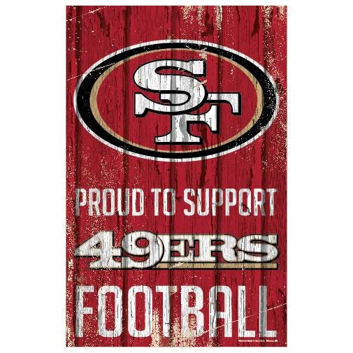 San Francisco 49ers Proud to Support Wooden Sign 11x17"