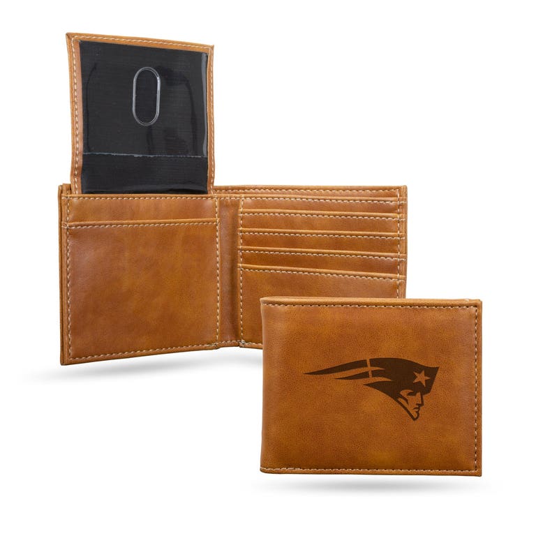 New England Patriots Laser Engraved Billfold Leather Wallet
