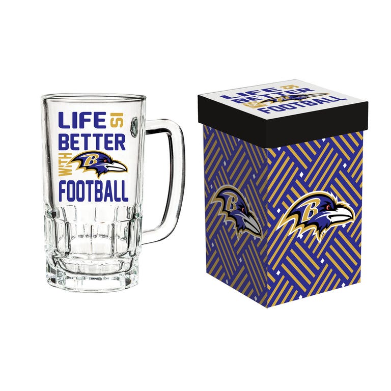 Baltimore Ravens Glass Tankard Mug with Box 18oz