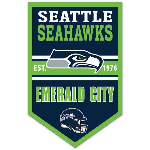 Seattle Seahawks Chevron Wood Banner Sign 11x17"