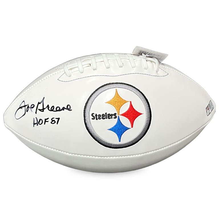 Pittsburgh Steelers Mean Joe Greene Autographed Full Size Franklin Football with HOF Inscription - TriStar Authenticated