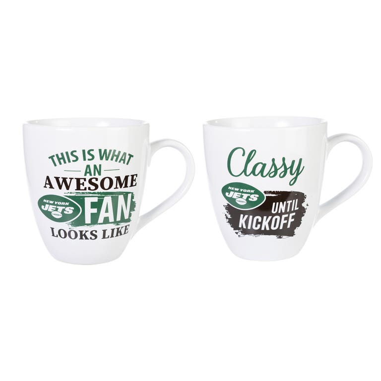New York Jets Ceramic Coffee Mug Set with Box 17oz Each