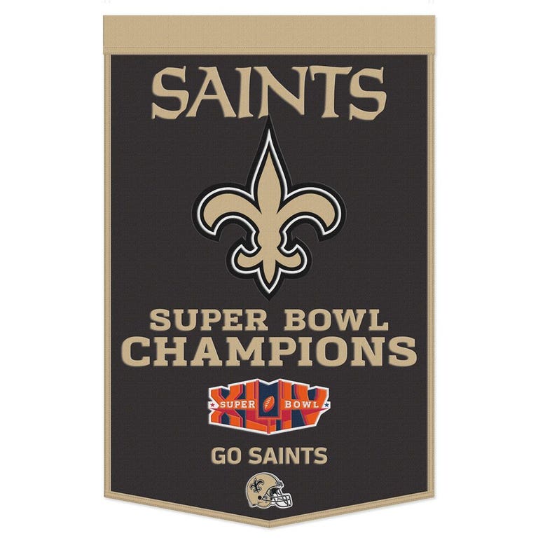New Orleans Saints Wool Dynasty Championship Banner 24x38"