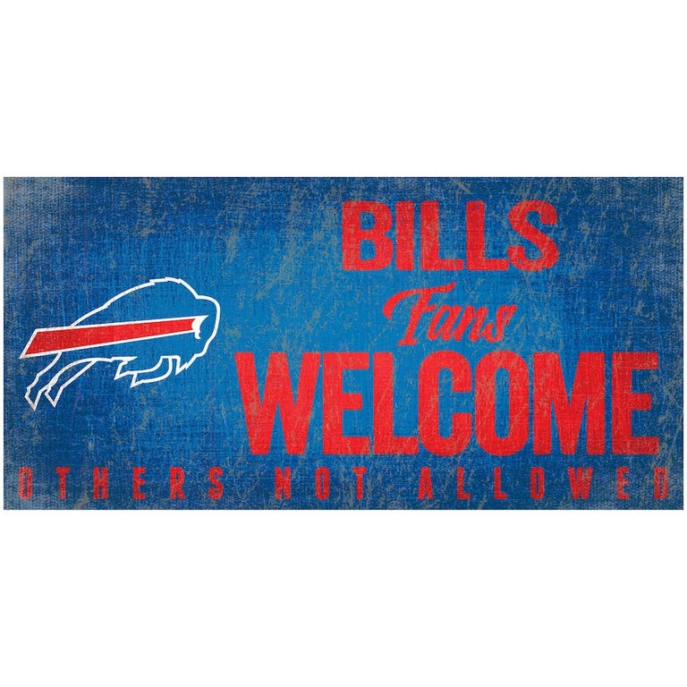 Buffalo Bills Wood Sign Fans Welcome 12x6