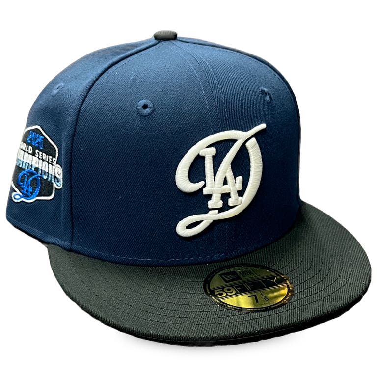 Los Angeles Dodgers 2025 City Connect World Series Champions Era 59FIFTY Navy/Black Fitted Hat