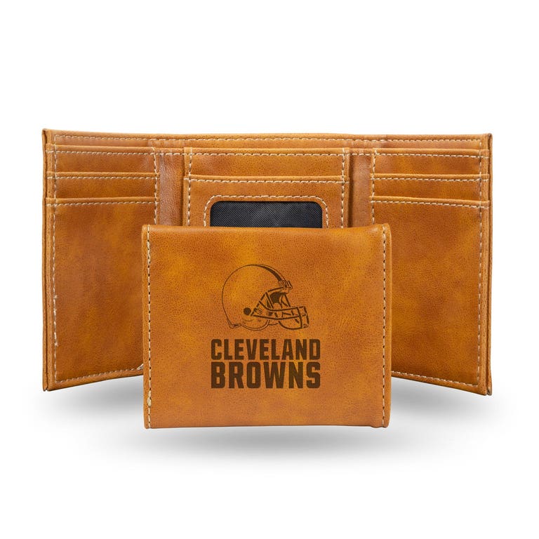Cleveland Browns Laser Engraved Trifold Leather Wallet