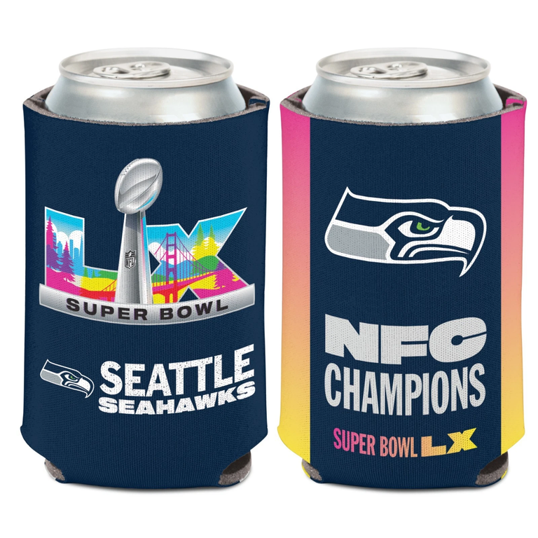 Seattle Seahawks Super Bowl LX Can Cooler