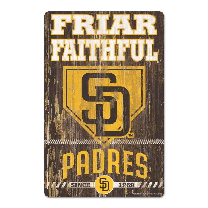 San Diego Padres Wood Slogan Sign 11x17"