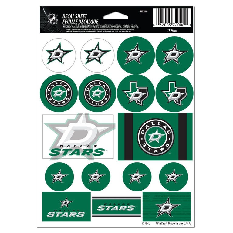 Dallas Stars Vinyl Decal Sheet 5x7"