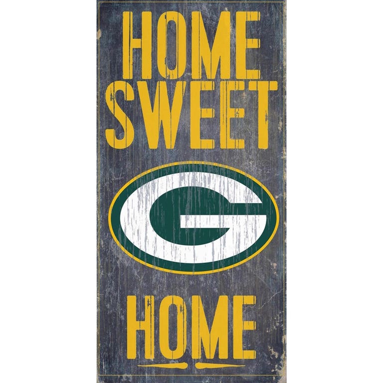 Green Bay Packers Wood Home Sweet Home Sign 6x12"