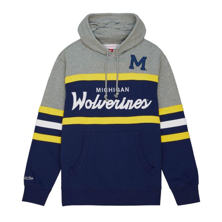Michigan Wolverines Retro Script Mitchell and Ness Hooded Sweatshirt