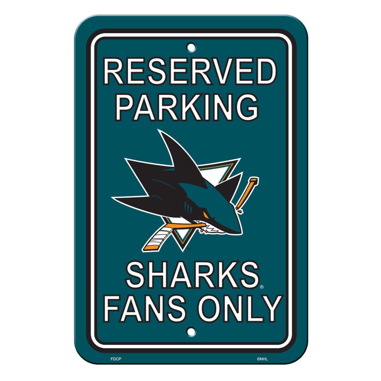 San Jose Sharks Sign Reserved Parking Sign 12x18"