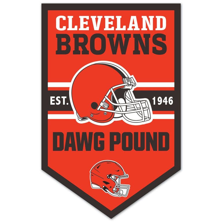 Cleveland Browns Chevron Wood Banner Sign 11x17"