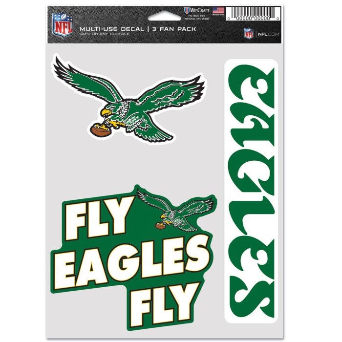 Philadelphia Eagles Retro Multi Use 3 Pack Fan Decals