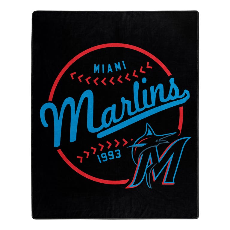 Miami Marlins Moonshot Design Raschel Blanket