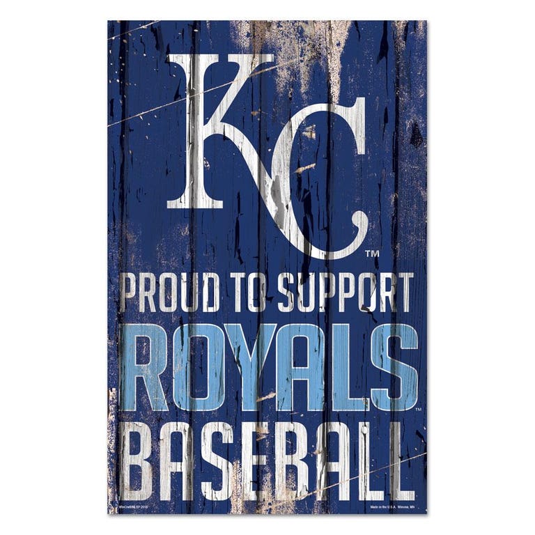 Kansas City Royals Proud to Support Wooden Sign 11x17"
