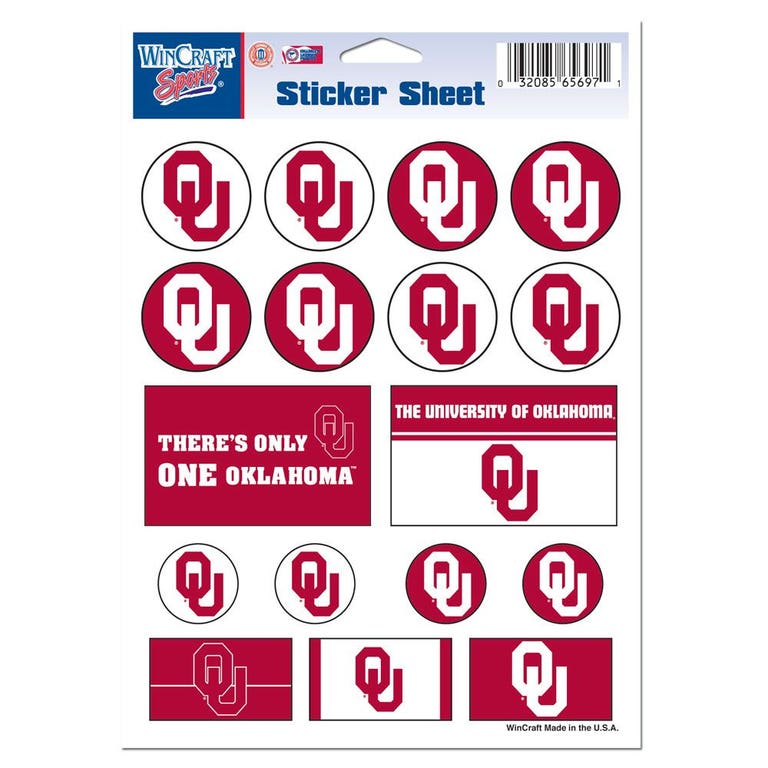Oklahoma Sooners Vinyl Decal Sheet 5x7"