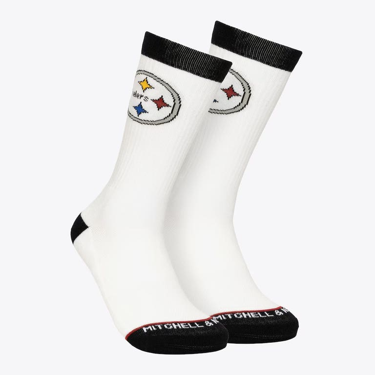 Pittsburgh Steelers Retro Mitchell and Ness Touchback Crew Socks