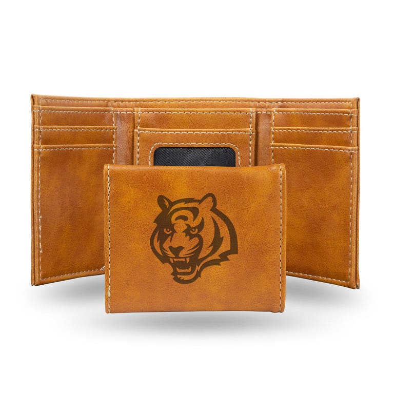 Cincinnati Bengals Laser Engraved Trifold Leather Wallet