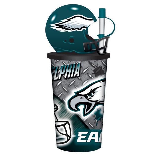 Philadelphia Eagles Helmet Cup with Straw 32oz
