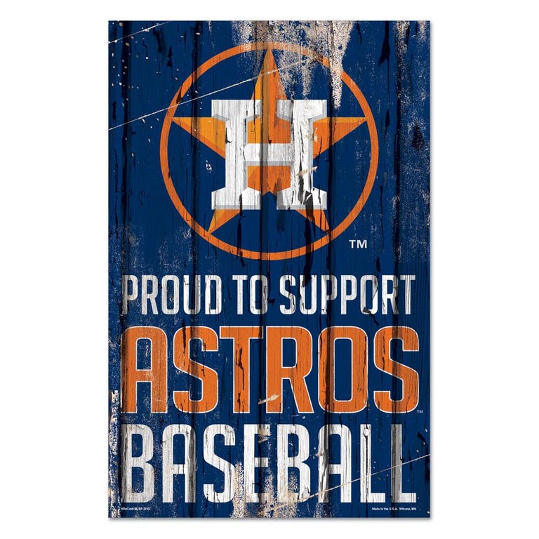 Houston Astros Proud to Support Wooden Sign 11x17"