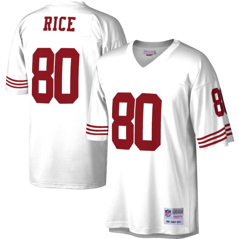 San Francisco 49ers 1990 Jerry Rice #80 White Mitchell and Ness Jersey