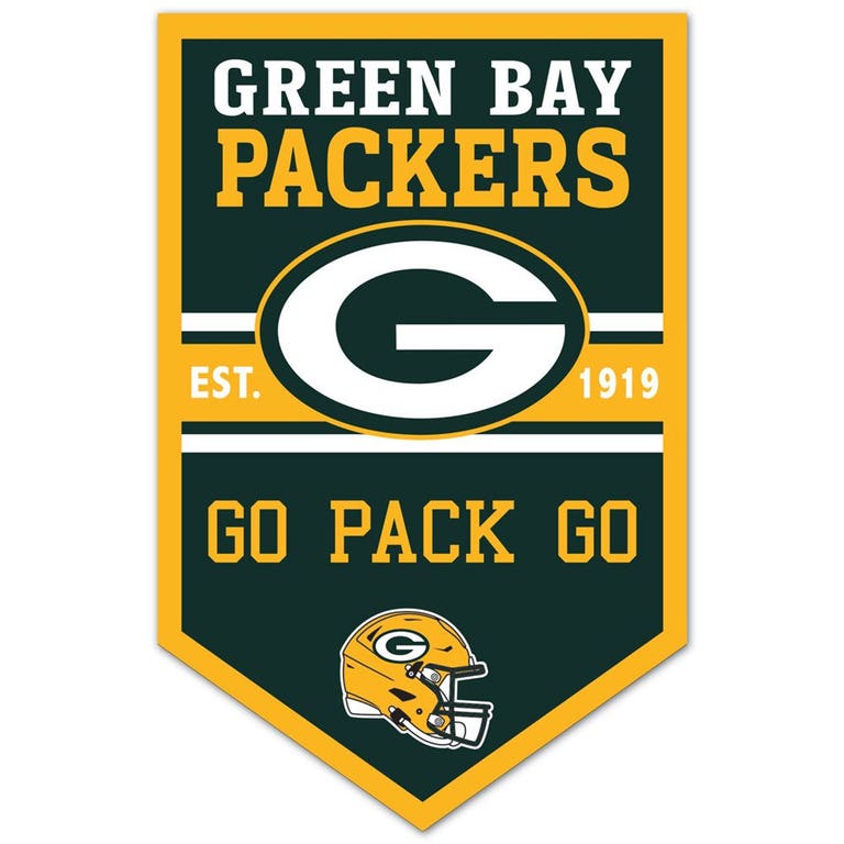 Green Bay Packers Chevron Wood Banner Sign 11x17"