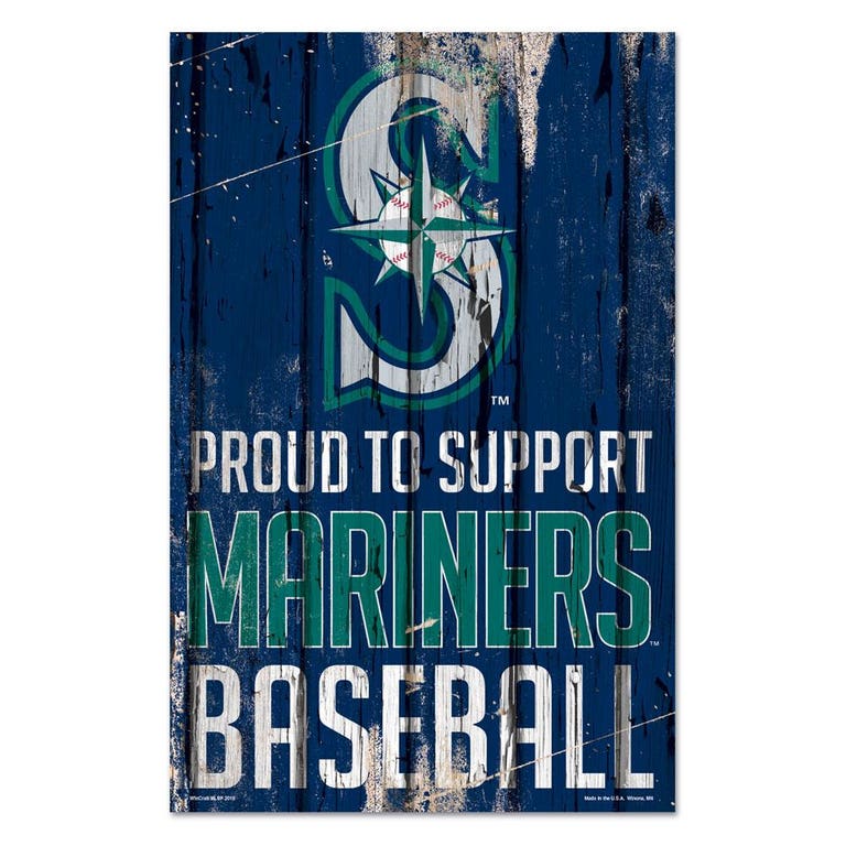 Seattle Mariners Proud to Support Wooden Sign 11x17"