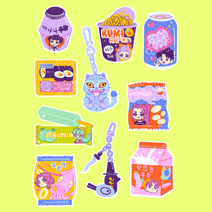 Kpop Hunter Snacks Sticker Sheet