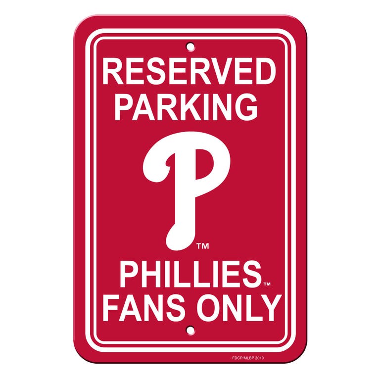 Philadelphia Phillies Sign Reserved Parking Sign 12x18"